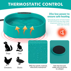ZOCHIXEL calentador-30w integrado mantiene el agua tibia para tus mascotas.