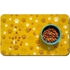 Alfombrilla Zoeeya para comida de perro en amarillo absorbe líquidos rápidamente