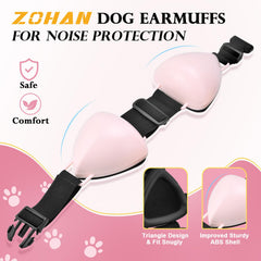 ZOHAN orejeras para perro rosa M con clips rápidos para ajuste rápido.