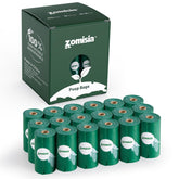 ZOMISIA bolsas compostables para heces, 18 rollos, ideales para paseos y compostaje casero.
