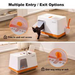 Caja ZOMISIA con entrada frontal para gatitos y gatos mayores.