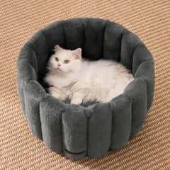 ZOMISIA Cama gato rosquilla gris base antideslizante para seguridad