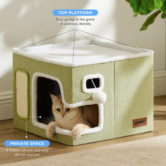 Cama de interior ZOMISIA con escondite plegable para gatos
