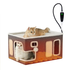 ZOMISIA casa calefactable para gatos vista interior con calor constante