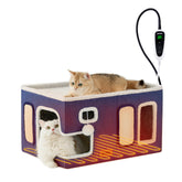 Casa de gato ZOMISIA caliente, vista frontal, calor uniforme para días fríos.