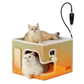 ZOMISIA casa caliente para gatos, vista exterior verde, estilo compacto para interiores