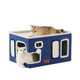 ZOMISIA casa gatos extra-ancha interior ofrece refugio cómodo para dormir y observar.