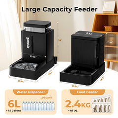 ZOMISIA dispensador de agua y comida con gran capacidad para varios días.