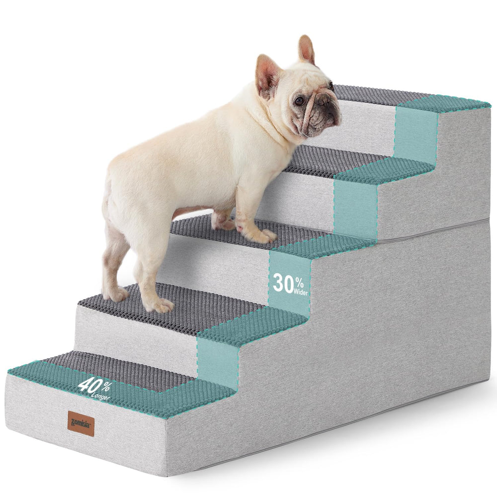 ZOMISIA escalones para perros grandes, cinco pasos, facilita subir a la cama de forma segura.