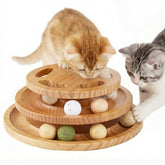 ZOMISIA gato-bola-pista-juego de madera para ejercitar y entretener.