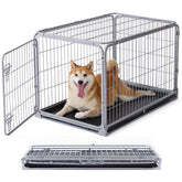 Jaula plegable ZOMISIA de 36 pulgadas para perros medianos, ideal para espacios compactos.