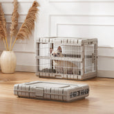 ZOMISIA jaula plegable para perros medianos con ruedas, facilita moverse por la casa.
