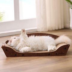 ZOMISIA rascador gato ortopédico con brazos curvos, soporte para cabeza y cuello.