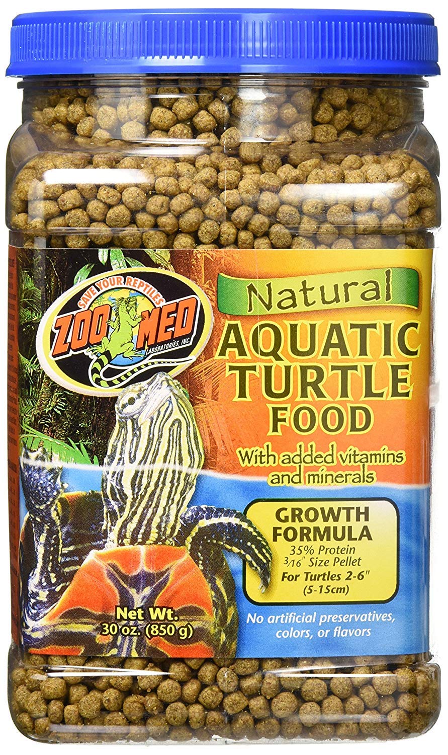 Zoo Med Alimento para tortugas acuáticas, pellets flotantes para crecimiento en superficie