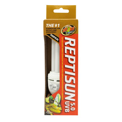Zoo Med ReptiSun 5.0 UVB – lámpara compacta frontal, iluminación para reptiles tropicales
