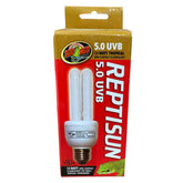Zoo Med Reptisun 5.0 UVB Mini, frente del producto, luz UVB para reptiles tropicales.