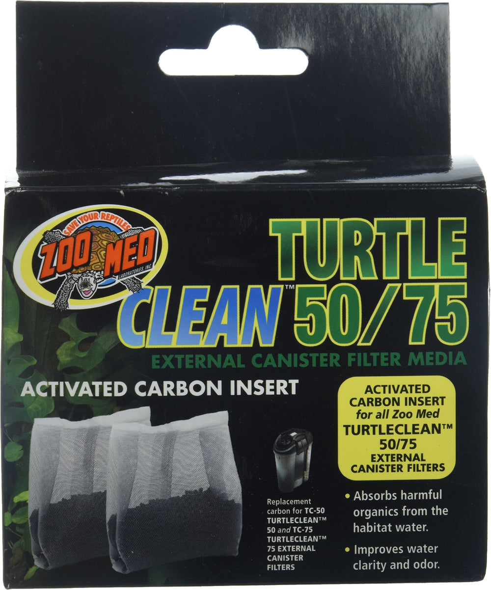 Zoo Med Turtle Clean, insertos de carbono activado para tortugas, mejora la claridad del agua.