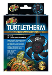 ZooMed TurtleTherm calentador sumergible, ideal para tortugas acuáticas en estanques.