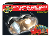 Zoo Med Combo Mini Domo Profundo, lámpara abrazadera frontal para iluminación versátil del terrario.