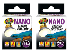 Lampara Zoo Med nano 25W para calentamiento, ideal para terrarios pequeños.