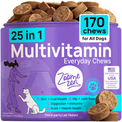 Botella de ZOOMEZEN, vitaminas para perro, apoyo integral para piel y articulaciones.