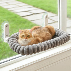 Zoratoo: percha-ventana-gato con bolster para descanso cómodo y seguro.