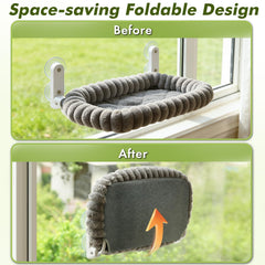 Zoratoo: percha-ventana-gato desmontable, fácil de mover entre habitaciones.