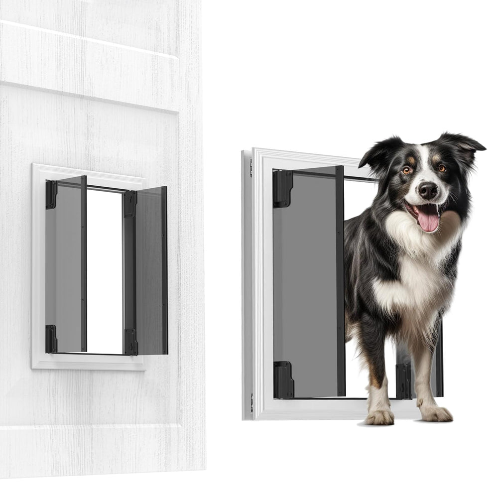 ZOUTEX Puerta para Perros Grande con marco de aluminio duradero para uso diario