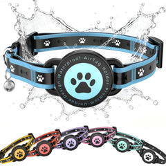 Collar ZOWPET AirTag azul XS con diseño integrado, ajuste cómodo y seguro.