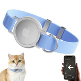 zowpet airtag collar diseño integrado en azul, comodidad y seguridad para tu gato