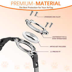 ZOWPET portador AirTag en collar para mantener el AirTag seguro durante paseos.