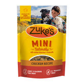 Premio de Zuke's Mini Naturals con pollo real, ideal para entrenamiento.