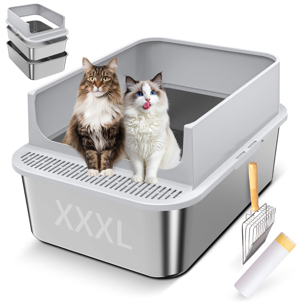 Zuqqony XXXL caja para gatos frontal con tapa para control de olores y facilidad de limpieza