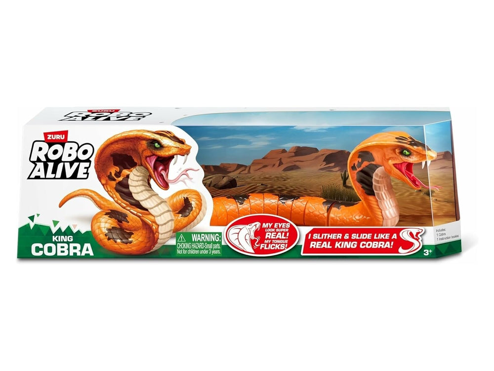 ZURU Cobra Real Vivo en caja, perfecto para colección y juego seguro.