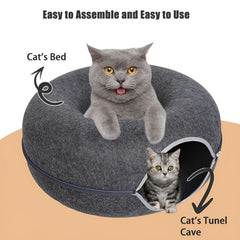 ZVGV cama-túnel gato forma de dona en la parte superior para jugar.