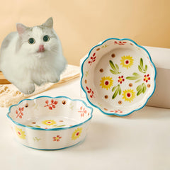 zyutong dos tazones cerámicos para gatos, 6 pulgadas, ideal para comida y agua.