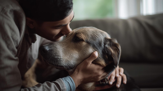 Dueño cuidando correctamente a su perro en México