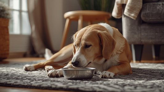 Perro siguiendo una rutina diaria saludable en casa en México