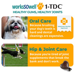 1-TDC WorksSoWell: etiqueta detallada que destaca beneficios para articulaciones.