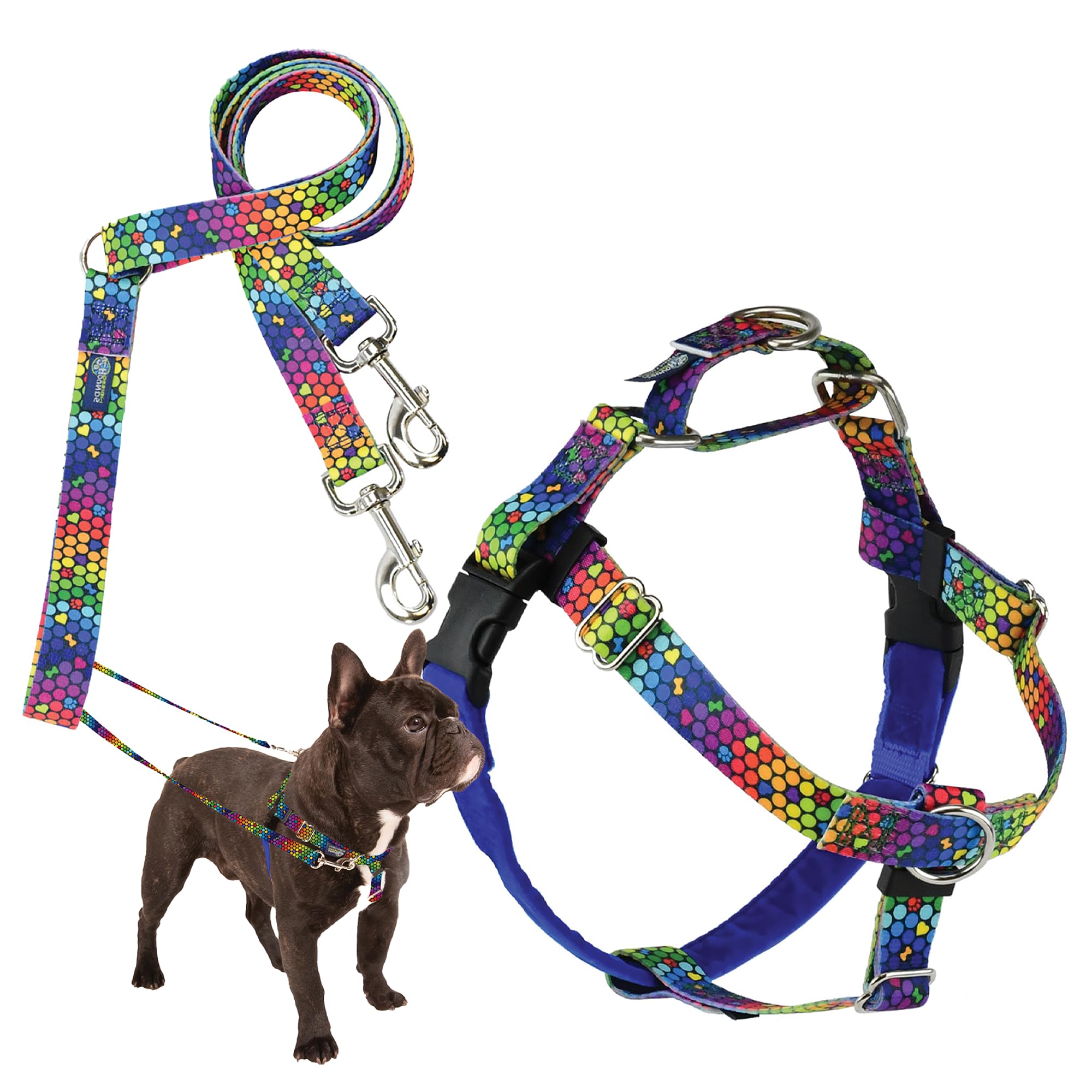 Arnés Freedom No-Pull de 2 Hounds Design en azul para paseos sin tirar