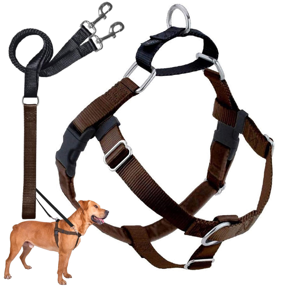 2 Hounds Design Freedom No Pull: enfoque frontal para control seguro durante paseos.