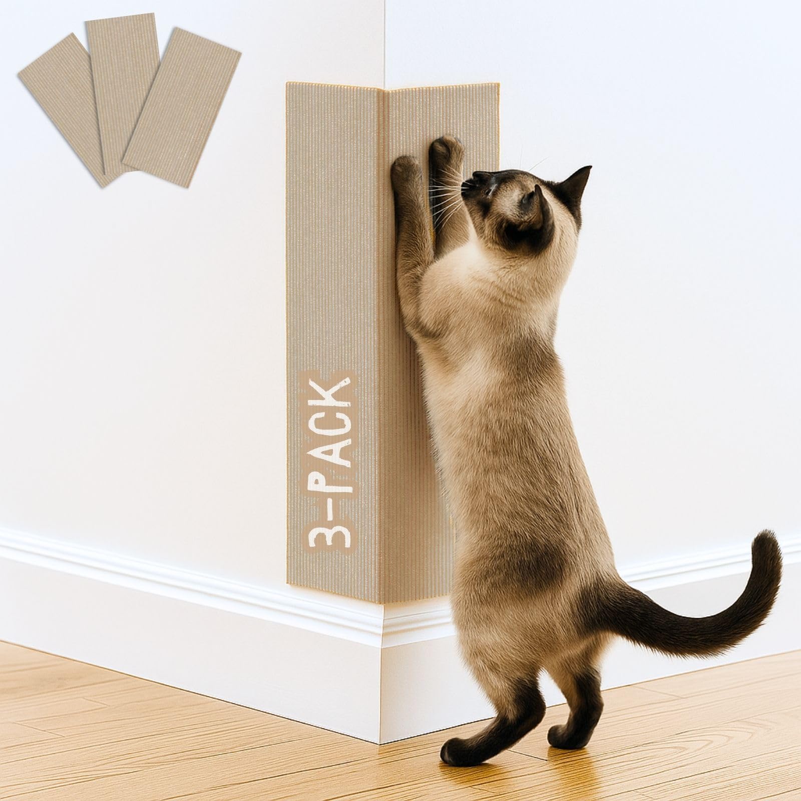 2ME tapete rasca-gato 3 piezas beige para proteger muebles