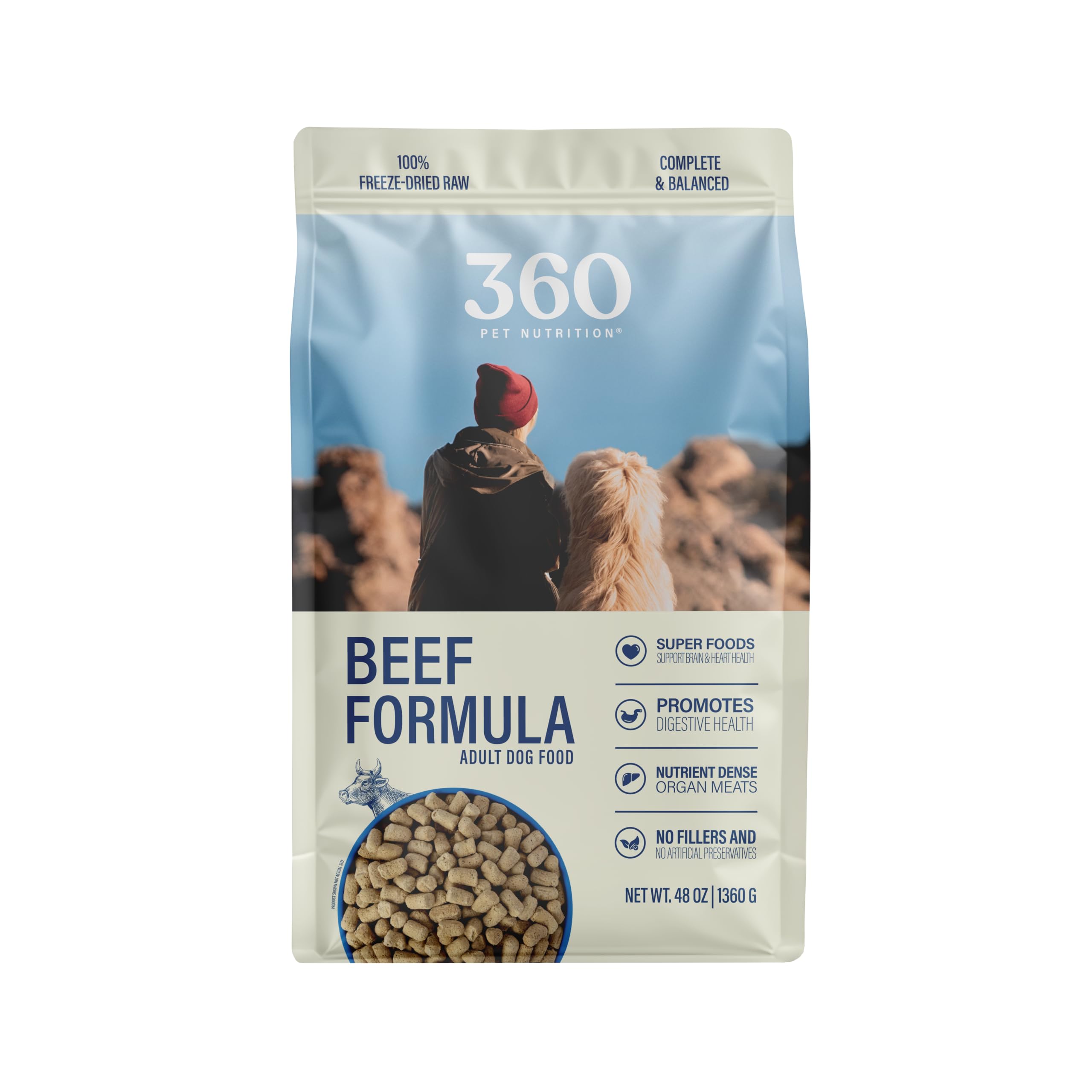 360 Pet Nutrition: alimento crudo congelado para perros con res e hígado, sabor real