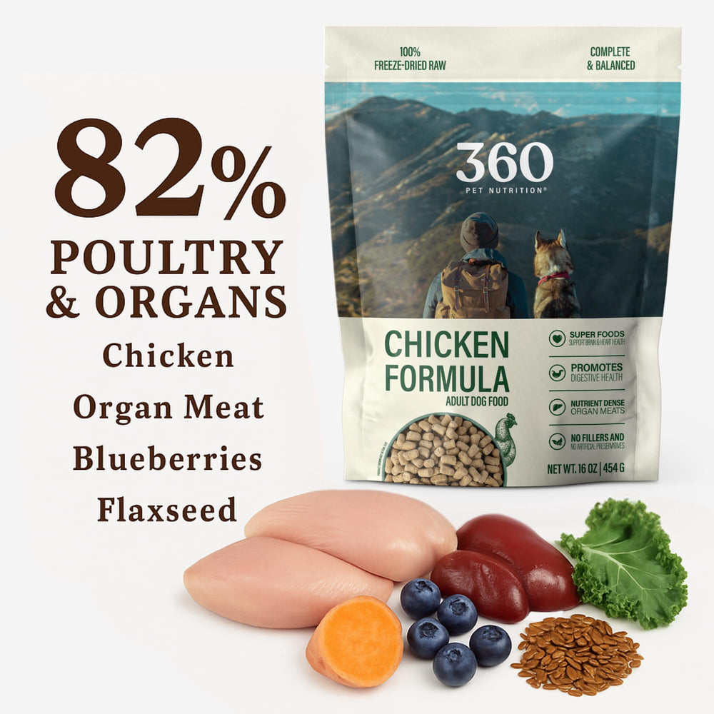 360 Pet Nutrition higado y organos en trozos para sabor y nutrientes