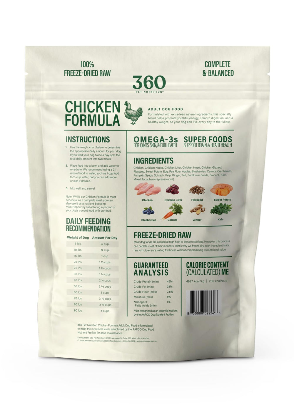 360 Pet Nutrition listo para servir como comida completa o topper diario