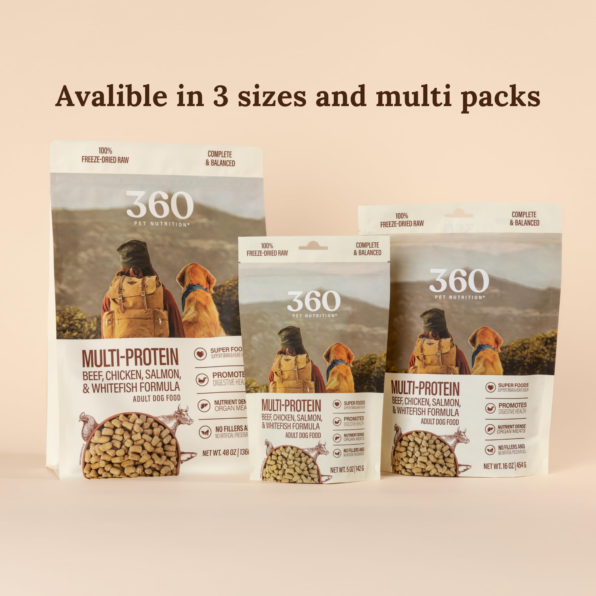 360 Pet Nutrition porciones fáciles de servir en casa