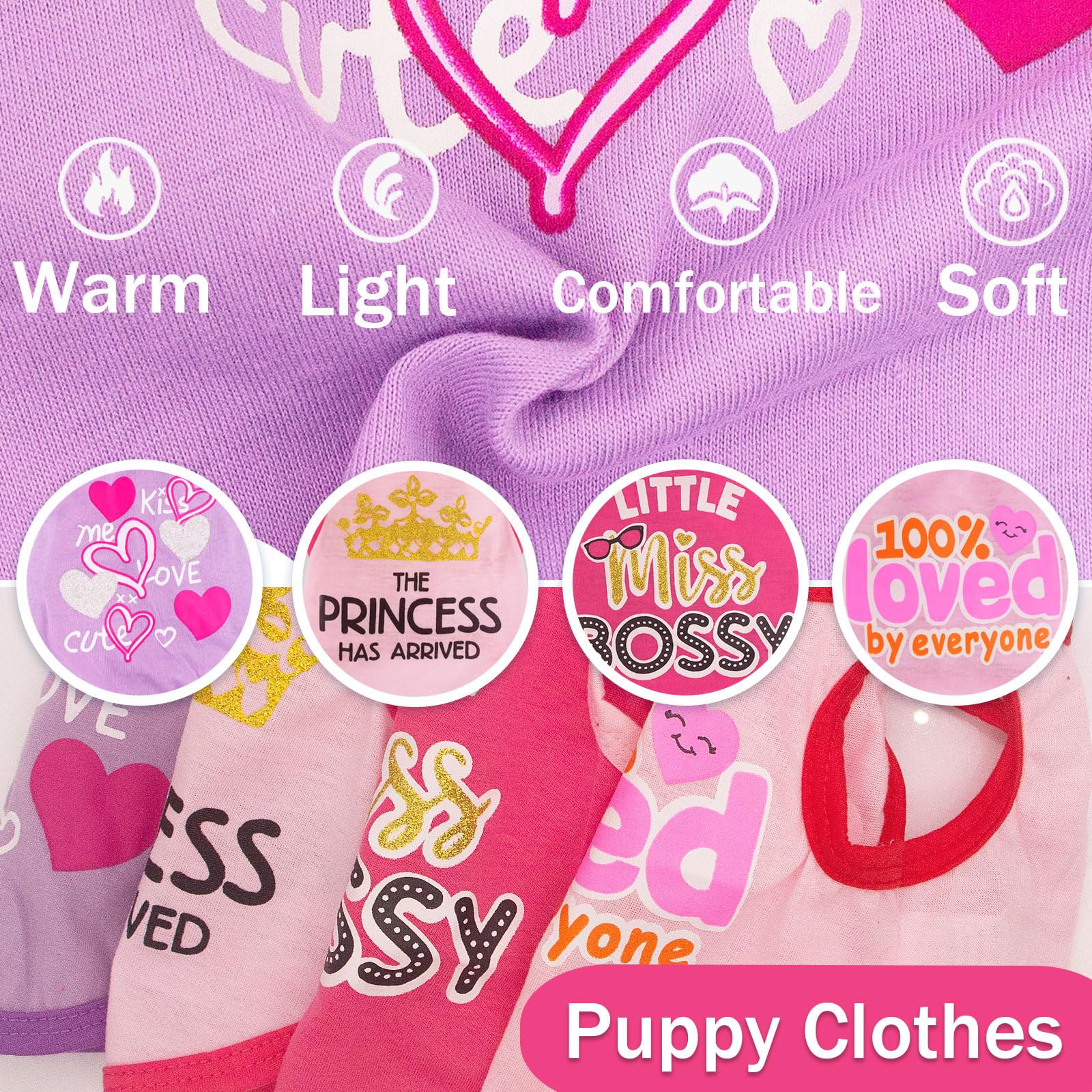 Outfit rosa para paseos y días soleados con 4 piezas ropa perro