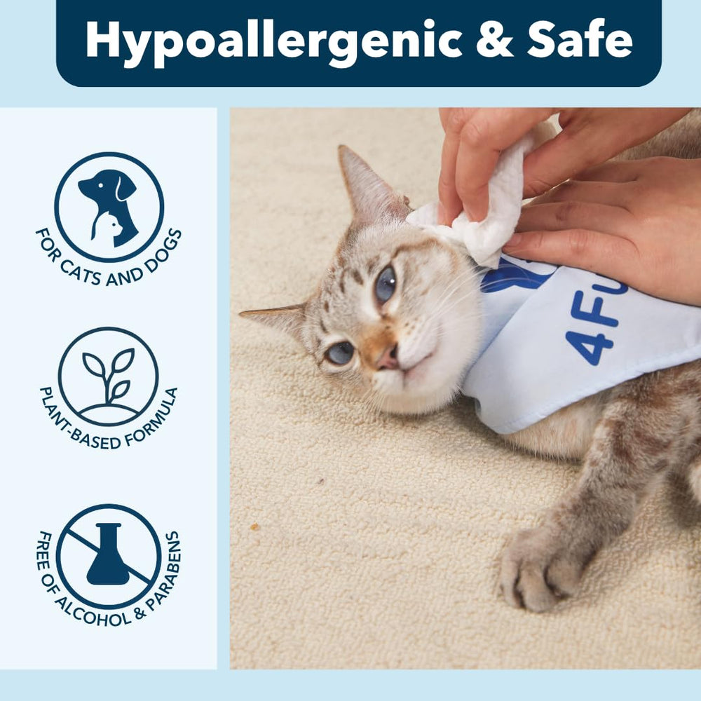 4furbaby toallitas perros cuerpo hidrata piel con vitamina B5 y pepino