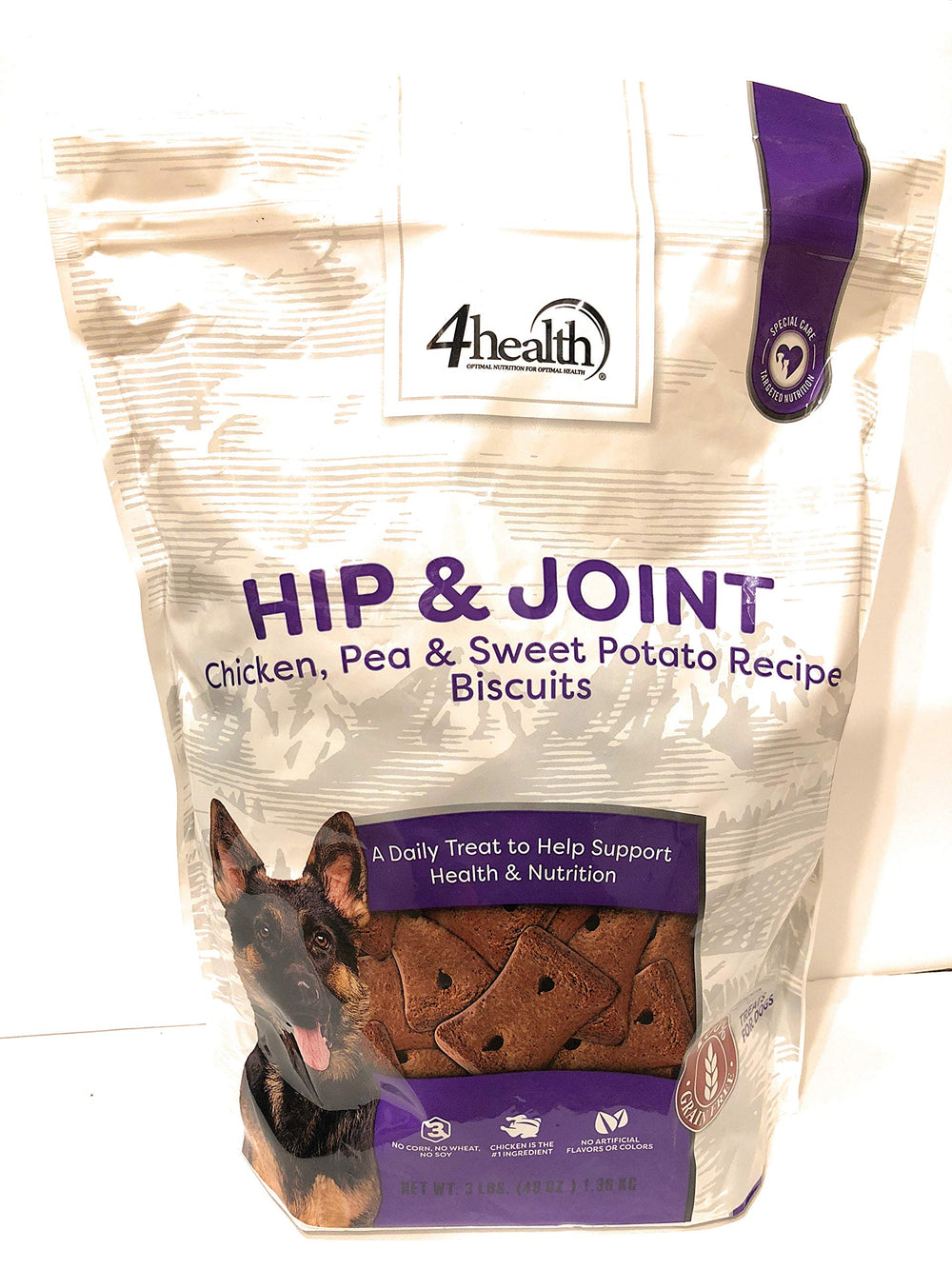 Galletas 4health para articulaciones con pollo y batata, apoyo potencial a la movilidad diaria