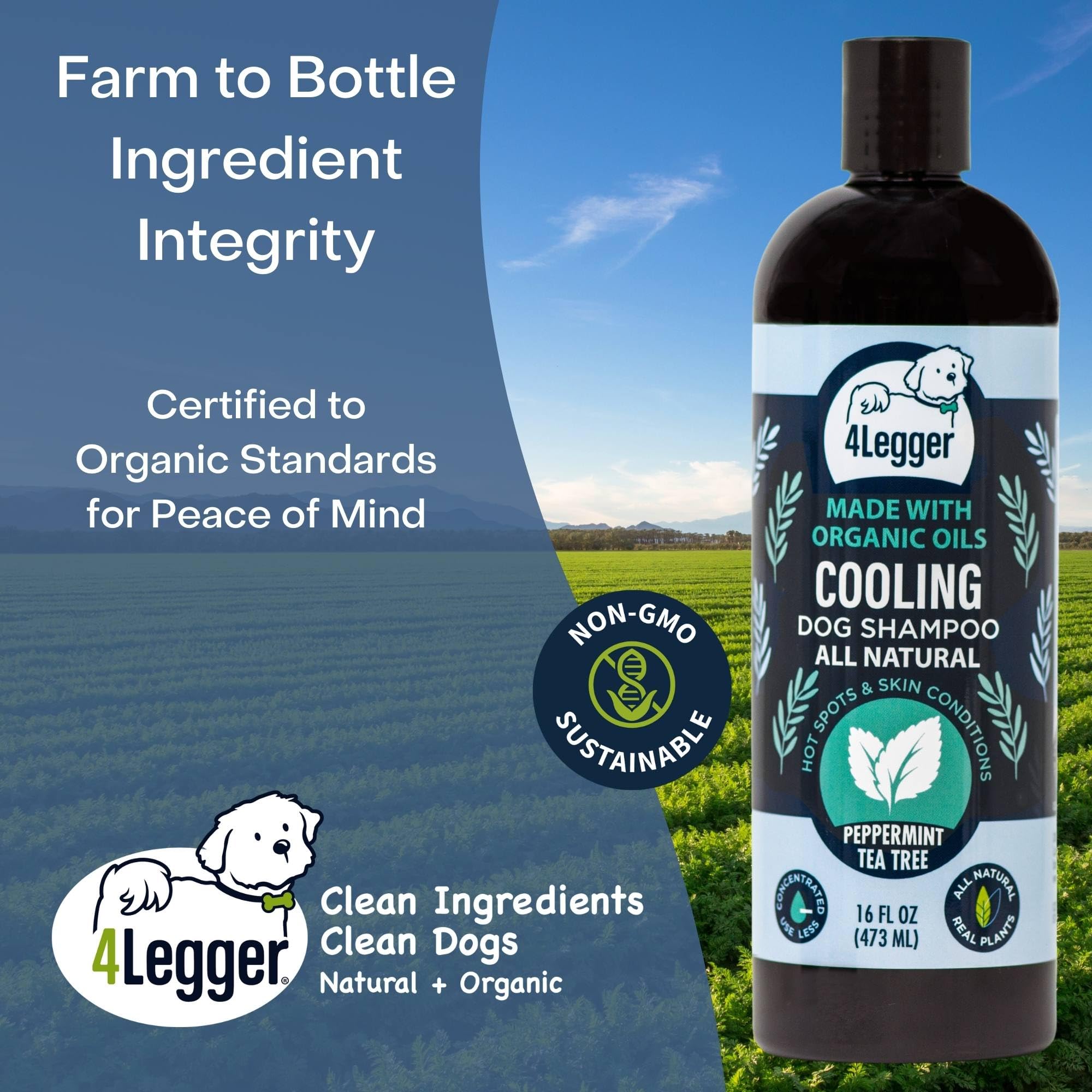 4Legger champú para perro: producido en EE. UU. en lotes pequeños.